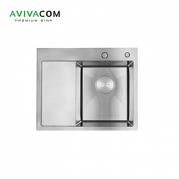 Кухонная мойка с крылом AVIVACOM 58*48 Правая Сатин