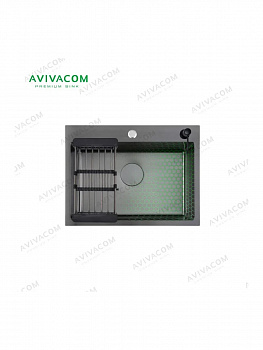 Кухонная мойка AVIVACOM 65*45 Нано-Черный Декор