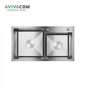 Кухонная мойка с дополнительной чашей AVIVACOM 78*45 1,5 чаши Сатин