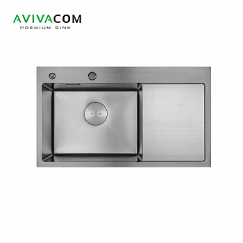 Кухонная мойка с крылом AVIVACOM 78*48 Левая Нано-Сатин